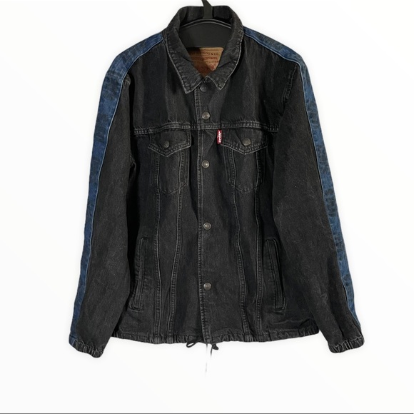 Levi’s Blue Black Colorblock Denim Trucker Jacket